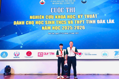 THẦY VÀ TRÒ TRƯỜNG THCS NGUYỄN TẤT THÀNH ĐẠT GIẢI BA TẠI CUỘC THI NGHIÊN CỨU KHOA HỌC KỸ THUẬT CẤP TỈNH