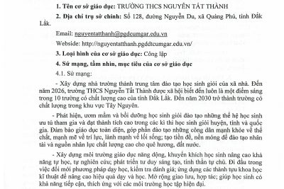 BÁO CÁO CÔNG KHAI THƯỜNG NIÊN NĂM 2025