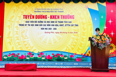 Trường THCS Nguyễn Tất Thành tổ chức tuyên dương giáo viên bồi dưỡng và học sinh đạt thành tích cao cấp tỉnh năm học 2025–2026